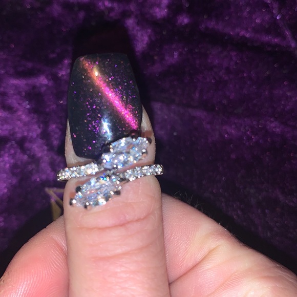 🧿2/$15🧿 NWT/NIB Clear Quartz Dual Snake🐍Silver Ring 7 - Picture 7 of 17